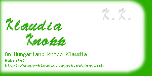 klaudia knopp business card